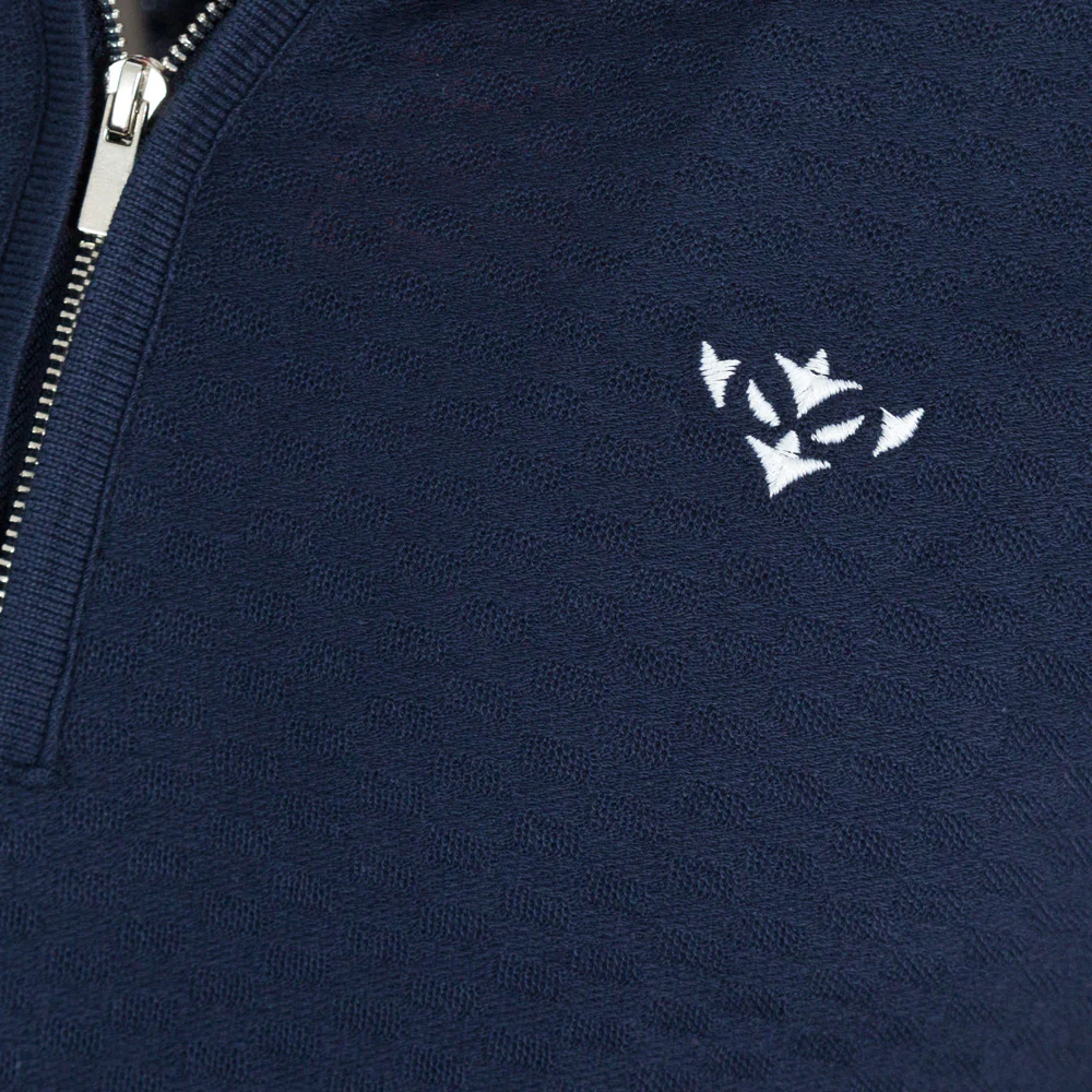 NAVY ICON ZIP POLO - Image 2