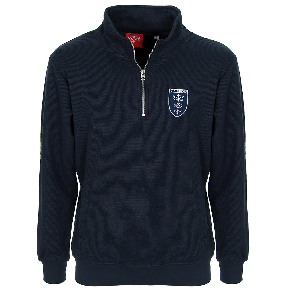 NAVY CREST WAFFLE 1/4 TOP