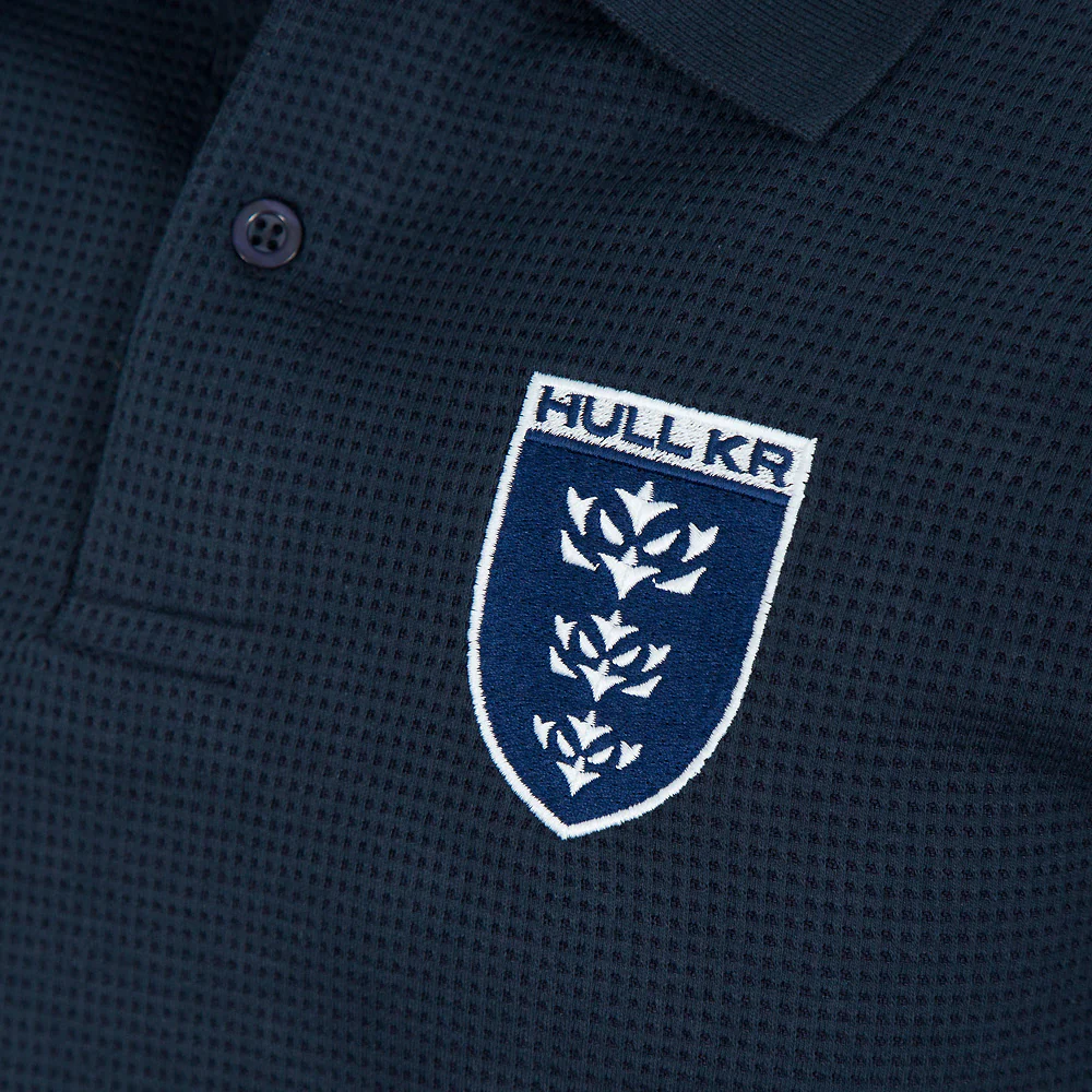 NAVY CREST WAFFLE POLO - Image 2