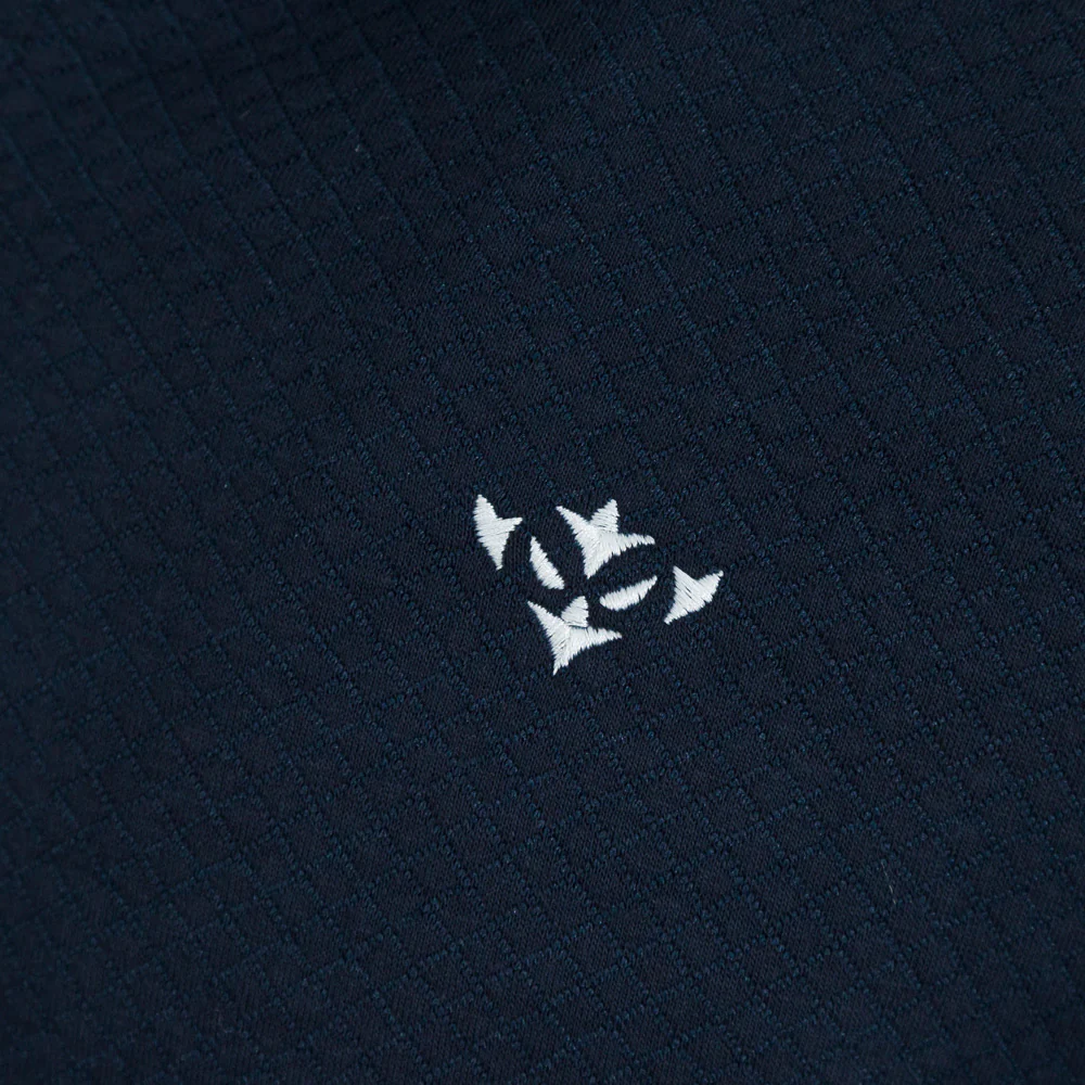 NAVY ICON 1/4 ZIP WAFFLE JACKET - Image 2